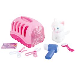 *** VALISE DE TRANSPORT ROSE - CHAT 7 PIÈCES